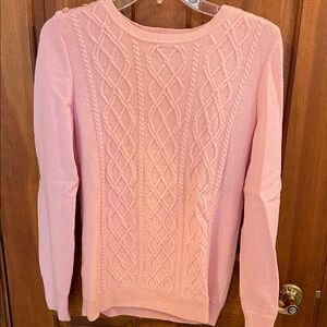 Soft pink sweater; very good condition; 24 inches long